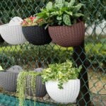 Elegant Semi-circular Rattan-Style Wall-Mounted Planter for Home and Garden - Image 5