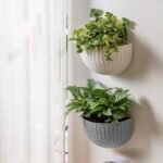 Elegant Semi-circular Rattan-Style Wall-Mounted Planter for Home and Garden - Image 4