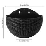 Elegant Semi-circular Rattan-Style Wall-Mounted Planter for Home and Garden - Image 6