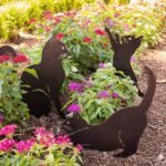 Elegant Black Metal Cat Garden Statue - Image 5