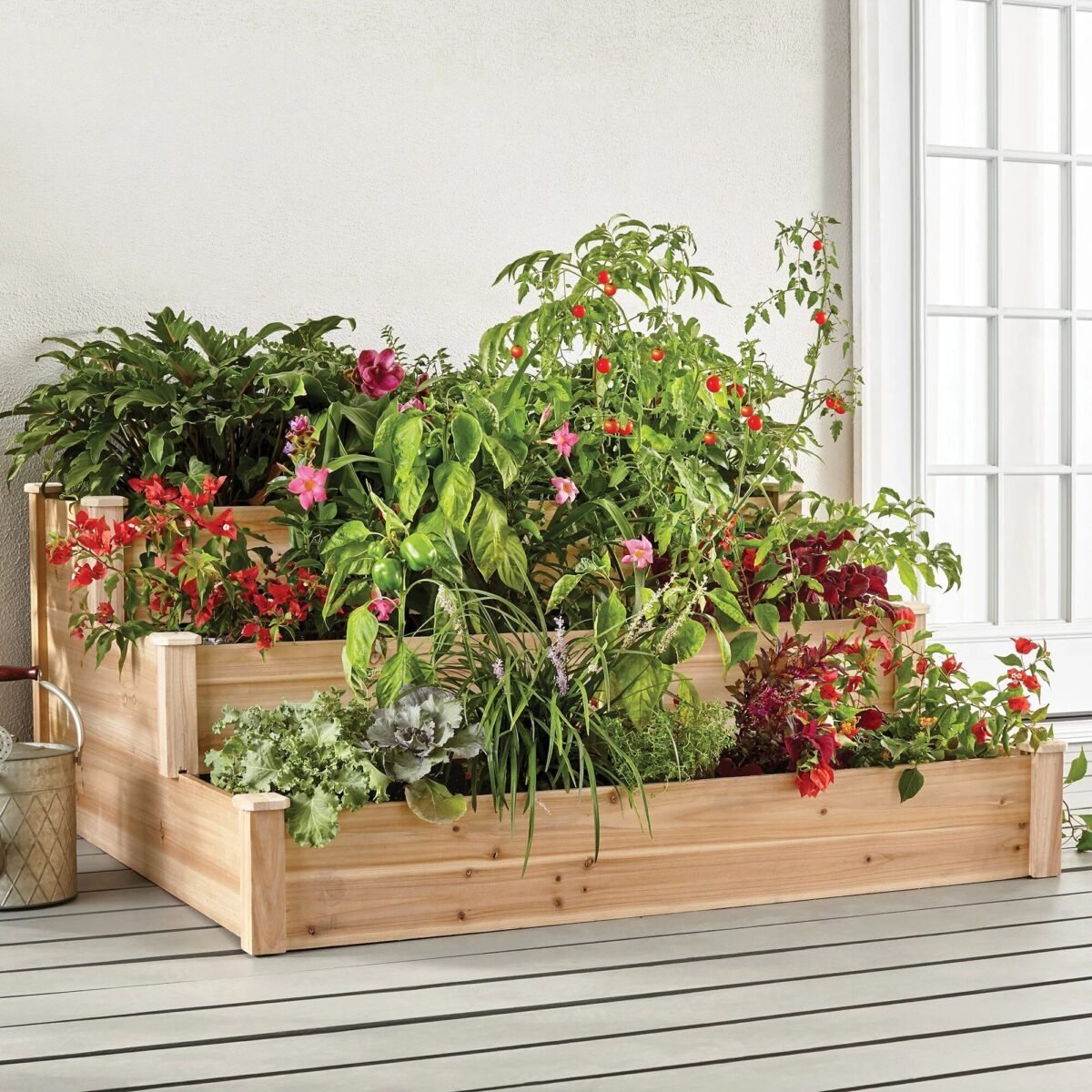 3-Tier Cedar Garden Bed - Compact, Durable, and Versatile Planting Solution - Image 3