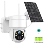 Wireless Solar-Powered 4MP PTZ Outdoor Camera with Color Night Vision and PIR Motion Detection
