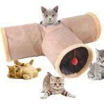 Plush Cat Play Tunnel with Crinkle Sound & Dangling Ball - Image 2