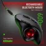 Rechargeable Ergonomic Trackball Mouse - Wireless 2.4G and Bluetooth Connectivity - 2400 DPI - Image 5