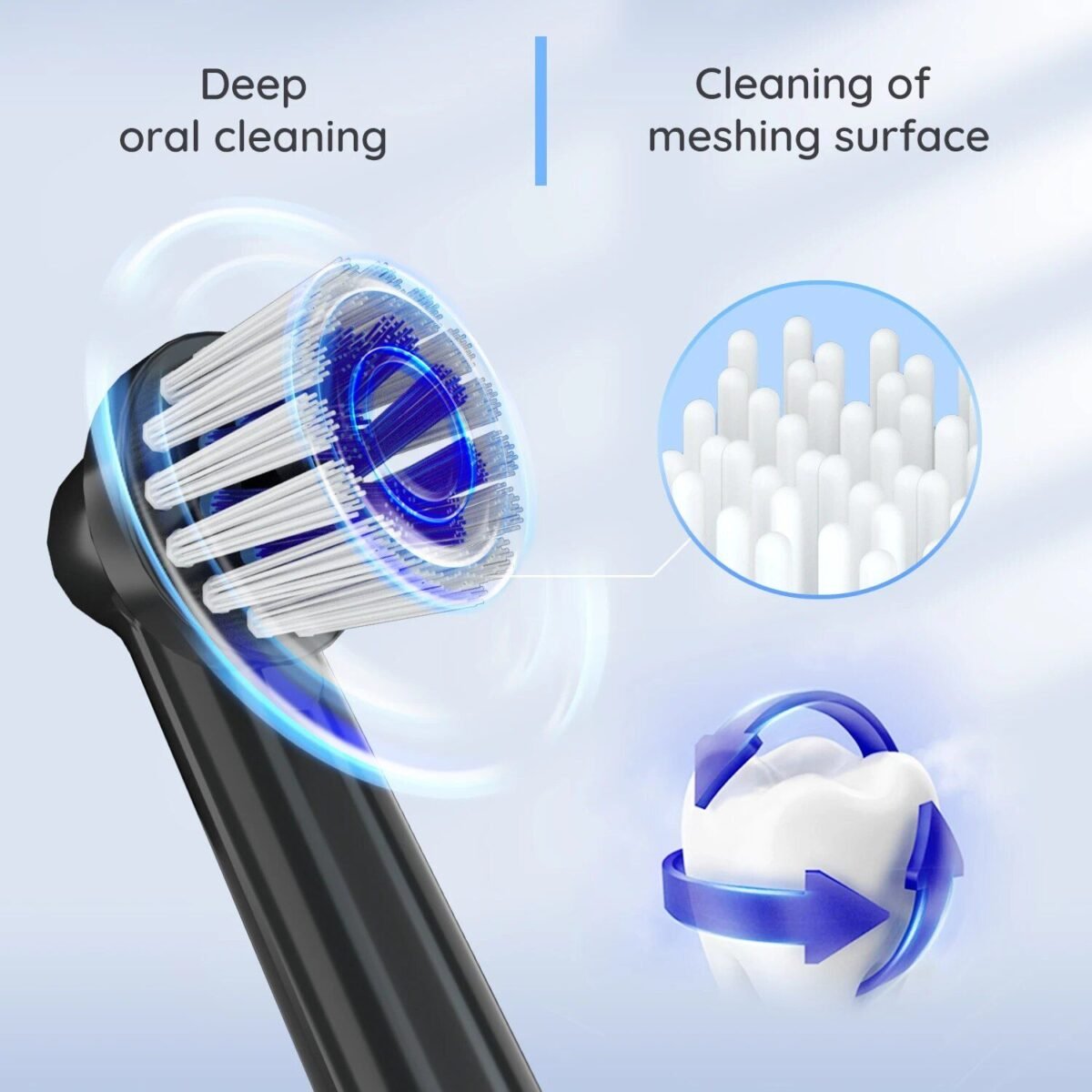 Rotary Electric Toothbrush with 4 Replacement Heads - Advanced Dental Care for All Ages - Image 5