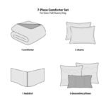 Luxurious 7-Piece Ivory King Comforter Set with Quilted Jacquard Pattern - Image 7