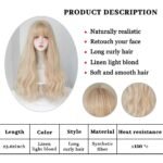 Blonde Long Wave Wig with Bangs - Heat Resistant Synthetic Hair for Cosplay, Lolita Fashion, and Daily Wear - Image 6