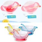 Easy-Grip Anti-Slip Baby Feeding Set with Temperature-Sensing Spoon & Suction Bowl - Image 3
