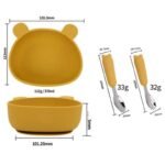 Silicone Baby Feeding Set - Non-Slip, BPA-Free Bowl, Spoon, and Fork (copia) - Image 6