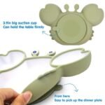 Cute Crab-Shaped Silicone Suction Baby Plate - Non-Slip, Food Grade, Dishwasher Safe - Image 4