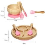 Wooden Baby Feeding Set with Silicone Suction and Animal Patterns - Image 7