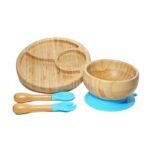 Wooden Baby Feeding Set with Silicone Suction and Animal Patterns - Image 6