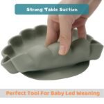 Floral Silicone Baby Feeding Set - Non-slip Bowl with Spoon and Fork for Toddlers - Image 7