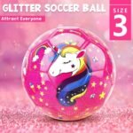 Sparkling Unicorn Soccer Ball Size 3 - Ideal Gift for Kids 4-8, Durable Outdoor & Indoor Play Ball - Image 2