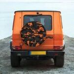 Rugged Camo Spare Tire Cover – Black Orange Camouflage Wheel Protector for Off-Road and Outdoor Vehicles - Image 6