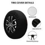 Rugged Camo Spare Tire Cover – Black Orange Camouflage Wheel Protector for Off-Road and Outdoor Vehicles - Image 4