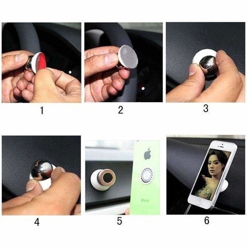205305-8.jpg Magnetic Car Cell Phone Holder Mount Dash 360 Rotating For iPhone GPS - Image 8
