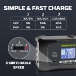 Powerwin P20 12V/24V 20A Automatic Battery Charger for Car, Truck, - Image 4