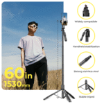 Phone tripod 62 inch selfie stick for cell phone with remote - Image 6