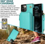 Zipper Wallet Case with Adjustable Crossbody Strap for iphone - Image 4