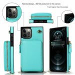 Zipper Wallet Case with Adjustable Crossbody Strap for iphone - Image 12