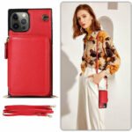 Zipper Wallet Case with Adjustable Crossbody Strap for iphone - Image 10